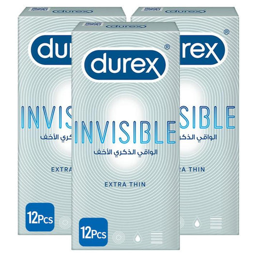 Condoms Invisible Extra Thin Condoms 12s - Pack of 3