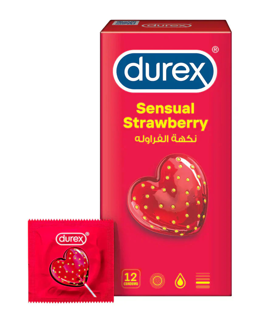 Durex Sensual Strawberry Condoms - 12's (Imported)