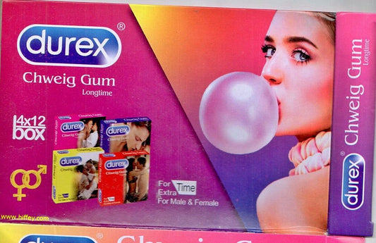 Durex Strawberry Flavored Timing Bubble Gum- 48 GUM'S