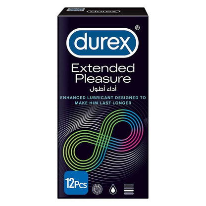 Durex Condoms Extended Pleasure Longer Lasting Timing Extra Time Condoms 12s