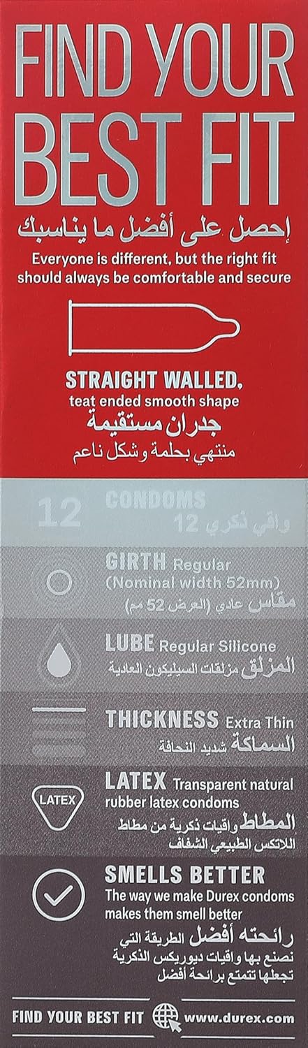 12 Durex Ultra Thin  Feel Condoms-01 Pack