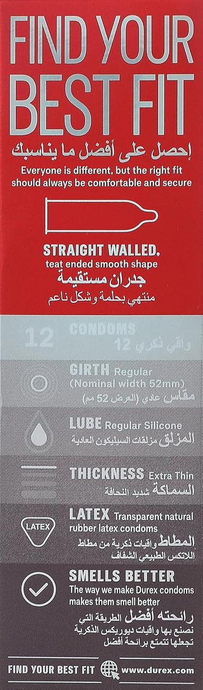 12 Durex Ultra Thin  Feel Condoms-01 Pack