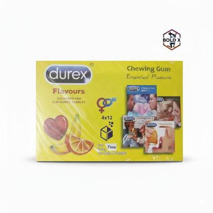 Durex Flavours, Mix Flavoured Cheewing Gum, 48 Gums