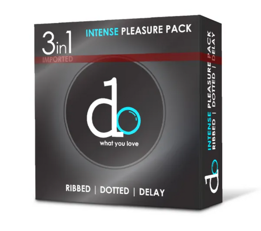 DO Intense Pleasure Condoms (Ribbed + Dotted + Delay) - Pack Of 03