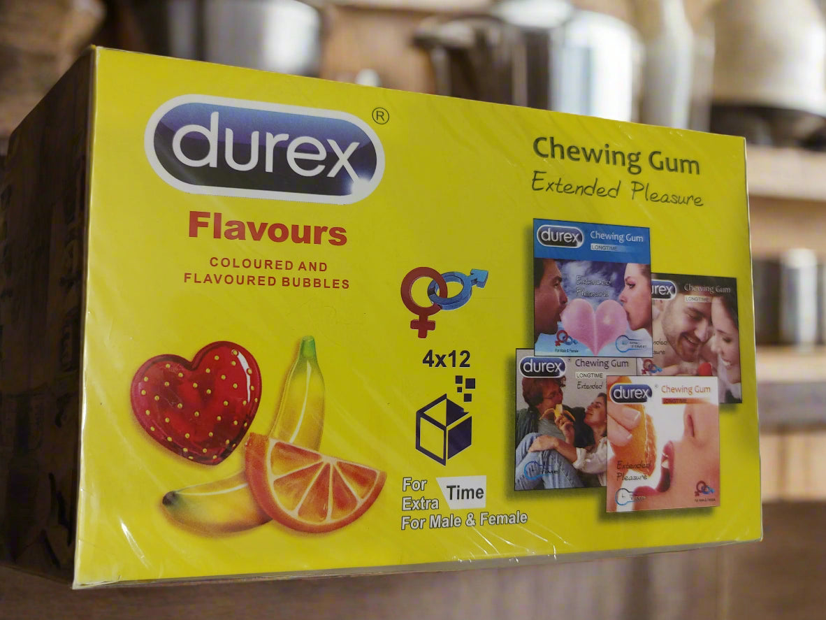Durex Flavours, Mix Flavoured Cheewing Gum, 48 Gums