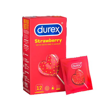 Durex Sensual Strawberry Condoms - 12's (Imported)